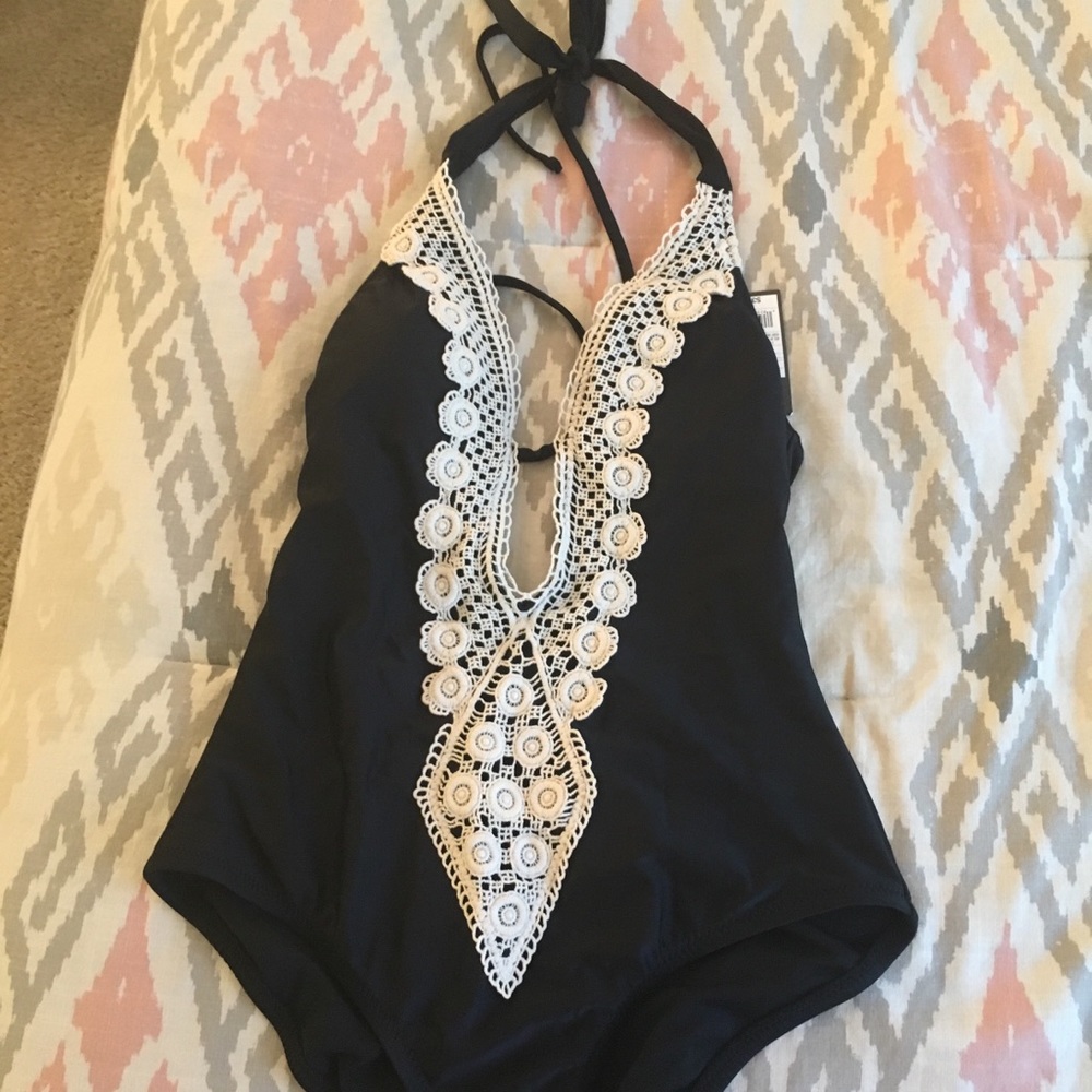 One piece swim suite.